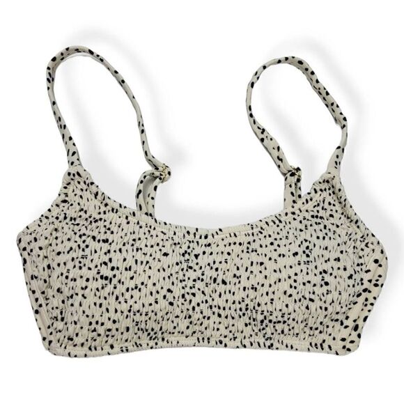 Xhilaration Other - Xhilaration Smocked Cream and Black Bralette Bikini Top Small Jrs. 0-2